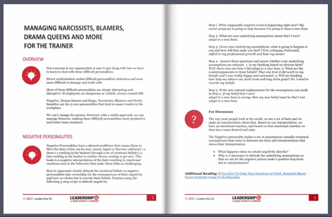 Pages from the Trainer's Guides that come with every masterclass