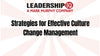 Strategies for Effective Culture Change Management